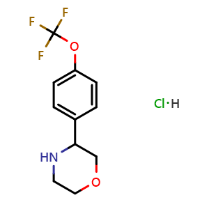 Chemical structure of Trifluoro(4-morpholin-3-ylphenoxy)methane hydrochloride , CAS 2694735-01-6, AChemBlock U110328