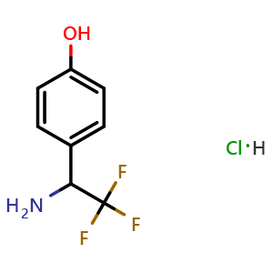 Chemical structure of 4-(1-Amino-2,2,2-trifluoroethyl)phenol hydrochloride , CAS 2703756-58-3, AChemBlock U110335