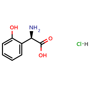 Chemical structure of (2R)-2-amino-2-(2-hydroxyphenyl)acetic acid hydrochloride , CAS 2829292-56-8, AChemBlock U110369