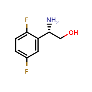 Chemical structure of (2S)-2-amino-2-(2,5-difluorophenyl)ethan-1-ol , CAS 1213696-91-3, AChemBlock U110376