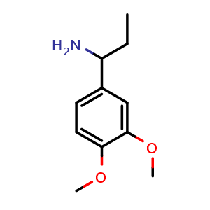 Chemical structure of 1-(3,4-Dimethoxyphenyl)propan-1-amine , CAS 101589-21-3, AChemBlock U110380