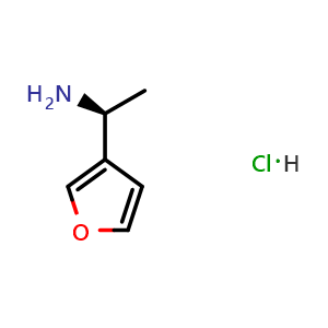 Chemical structure of (1S)-1-(3-furyl)ethylamine hydrochloride , CAS 2287236-52-4, AChemBlock U110386