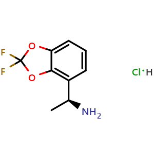 Chemical structure of (1S)-1-(2,2-difluorobenzo[d]1,3-dioxolen-4-yl)ethylamine hydrochloride , CAS 2061996-63-0, AChemBlock U110400