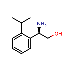 Chemical structure of (2R)-2-amino-2-[2-(methylethyl)phenyl]ethan-1-ol , CAS 1213689-86-1, AChemBlock U110410