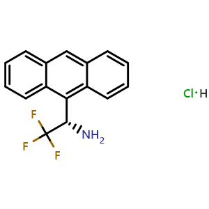 Chemical structure of (1S)-1-(9-anthryl)-2,2,2-trifluoroethylamine hydrochloride , CAS 336105-49-8, AChemBlock U110414