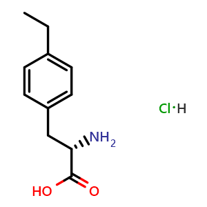 Chemical structure of (S)-2-amino-3-(4-ethylphenyl)propanoic acid hydrochloride , CAS 4313-69-3, AChemBlock U110435
