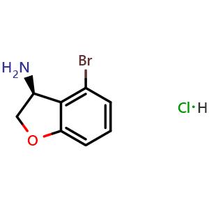 Chemical structure of (3S)-4-bromo-2,3-dihydrobenzo[b]furan-3-ylamine hydrochloride , CAS 2566440-52-4, AChemBlock U110443