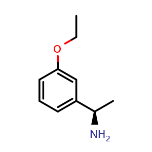 Chemical structure of (1R)-1-(3-ethoxyphenyl)ethanamine , CAS 263893-81-8, AChemBlock U110499