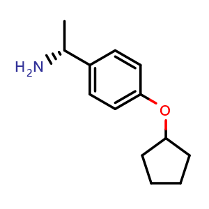 Chemical structure of (1R)-1-(4-cyclopentyloxyphenyl)ethylamine , CAS 1213029-09-4, AChemBlock U110502
