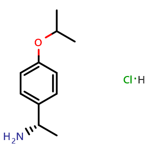 Chemical structure of (1S)-1-[4-(propan-2-yloxy)phenyl]ethan-1-amine hydrochloride , CAS 1415257-41-8, AChemBlock U110505