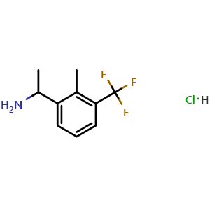 Chemical structure of 1-[2-Methyl-3-(trifluoromethyl)phenyl]ethan-1-amine hydrochloride , CAS 2703752-78-5, AChemBlock U110517