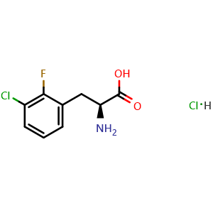 Chemical structure of (2S)-2-amino-3-(3-chloro-2-fluorophenyl)propanoic acid hydrochloride , CAS 2375248-68-1, AChemBlock U110525