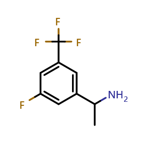 Chemical structure of 1-(3-Fluoro-5-(trifluoromethyl)phenyl)ethanamine , CAS 1098069-37-4, AChemBlock U110532