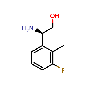 Chemical structure of (2R)-2-amino-2-(3-fluoro-2-methylphenyl)ethan-1-ol , CAS 1212966-28-3, AChemBlock U110533