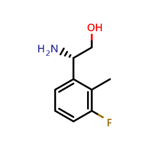 Chemical structure of (2S)-2-amino-2-(3-fluoro-2-methylphenyl)ethan-1-ol , CAS 1213570-20-7, AChemBlock U110534