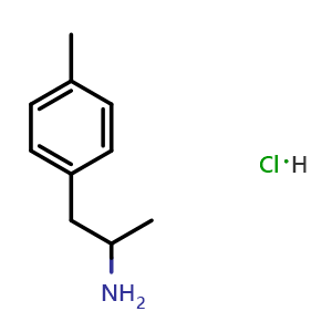Chemical structure of (+/-)-4-Methylamphetamine hydrochloride , CAS 41632-56-8, AChemBlock U110545