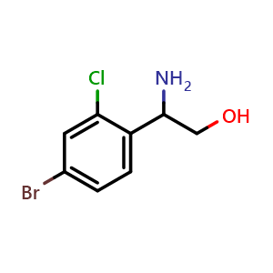 Chemical structure of 2-Amino-2-(4-bromo-2-chlorophenyl)ethan-1-ol , CAS 1270402-49-7, AChemBlock U110575