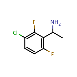 Chemical structure of 1-(3-Chloro-2,6-difluoro-phenyl)-ethylamine , CAS 1337728-56-9, AChemBlock U110586