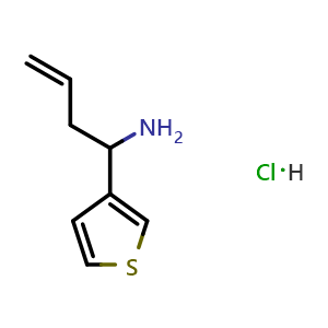Chemical structure of 1-(3-Thienyl)but-3-enylamine hydrochloride , CAS 2268032-38-6, AChemBlock U110667
