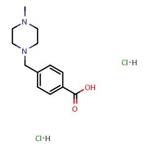 Chemical structure of 4-(4-Methyl-1-piperazinylmethyl)benzoic acid dihydrochloride , CAS 106261-48-7, AChemBlock U110672