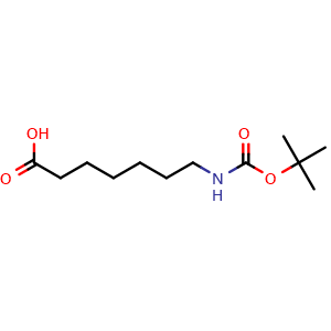 Chemical structure of N-Boc-7-amino-heptanoic acid , CAS 60142-89-4, AChemBlock U110678