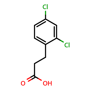 Chemical structure of 2,4-Dichloro-benzenepropanoic acid , CAS 55144-92-8, AChemBlock U110679