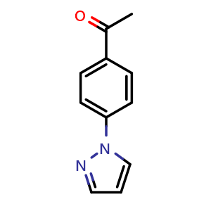 Chemical structure of 1-[4-(Pyrazol-1-yl)phenyl]ethanone , CAS 25699-98-3, AChemBlock U110684