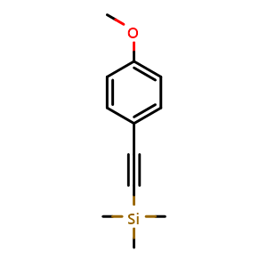 Chemical structure of 1-Methoxy-4-[2-(trimethylsilyl)ethynyl]benzene , CAS 3989-14-8, AChemBlock U110697