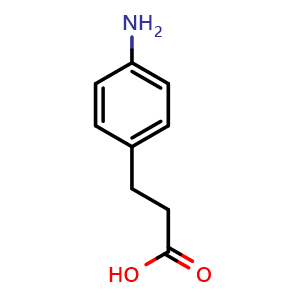 Chemical structure of 4-Aminobenzenepropanoic acid , CAS 2393-17-1, AChemBlock U110700
