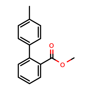 Chemical structure of Methyl 4'-methylbiphenyl-2-carboxylate , CAS 114772-34-8, AChemBlock U110710