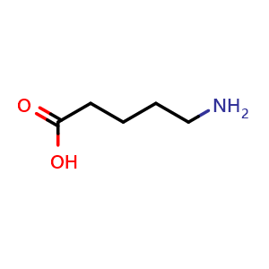 Chemical structure of 5-Aminovaleric acid , CAS 660-88-8, AChemBlock U110725