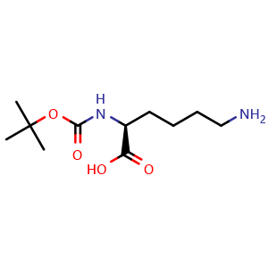 Chemical structure of Boc-L-lysine , CAS 13734-28-6, AChemBlock U110730