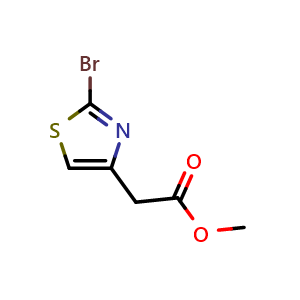 Chemical structure of Methyl 2-(2-bromothiazol-4-yl)acetate , CAS 1261589-82-5, AChemBlock U110777