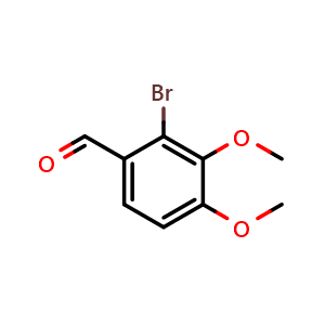 Chemical structure of 2-Bromo-3,4-dimethoxybenzaldehyde , CAS 55171-60-3, AChemBlock U110780