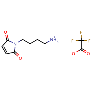 Chemical structure of 4-(2,5-Dioxo-2,5-dihydro-1H-pyrrol-1-yl)butan-1-aminium trifluoroacetate , CAS 1639876-58-6, AChemBlock U110783