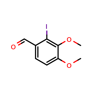 Chemical structure of 2-Iodo-3,4-dimethoxybenzaldehyde , CAS 138490-95-6, AChemBlock U110788