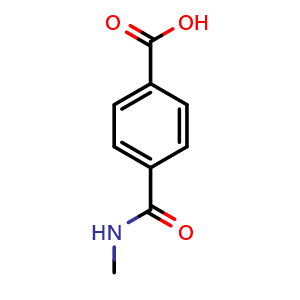 Chemical structure of 4-[(Methylamino)carbonyl]benzoic acid , CAS 23754-45-2, AChemBlock U110790