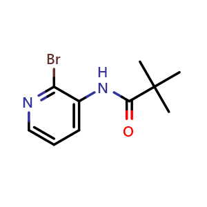 Chemical structure of N-(2-bromopyridin-3-yl)-2,2-dimethylpropanamide , CAS 835882-02-5, AChemBlock U110811