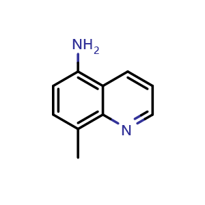 Chemical structure of 8-Methylquinolin-5-amine , CAS 50358-40-2, AChemBlock U110868