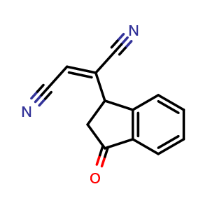 Chemical structure of 3-Dicycanovinylindan-1-one , CAS 1080-74-6, AChemBlock U110873