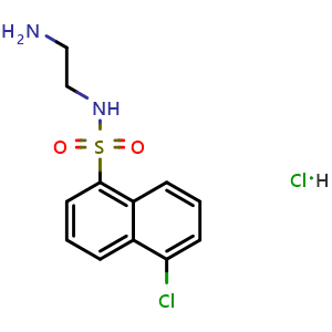 Chemical structure of N-(2-aminoethyl)-5-chloronaphthalene-1-sulphonamide hydrochloride , CAS 78957-85-4, AChemBlock U110874
