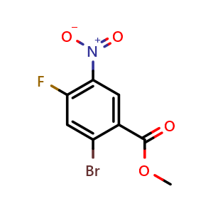 Chemical structure of Methyl 2-bromo-4-fluoro-5-nitrobenzoate , CAS 85953-31-7, AChemBlock U110881