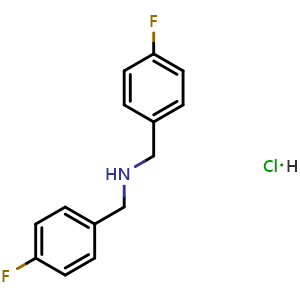 Chemical structure of Bis(4-fluorobenzyl)amine hydrochloride , CAS 646051-52-7, AChemBlock U110884