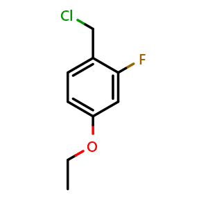 Chemical structure of 1-(Chloromethyl)-4-ethoxy-2-fluorobenzene , CAS 1935948-33-6, AChemBlock U110891