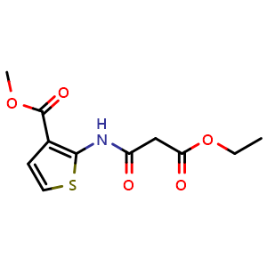Chemical structure of Methyl 2-[(3-ethoxy-1,3-dioxopropyl)amino]-3-thiophenecarboxylate , CAS 1158651-78-5, AChemBlock U110895