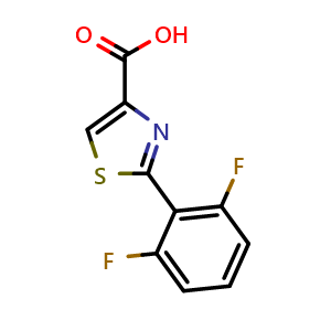Chemical structure of 2-(2,6-Difluorophenyl)thiazole-4-carboxylic acid , CAS 1017452-64-0, AChemBlock U110898
