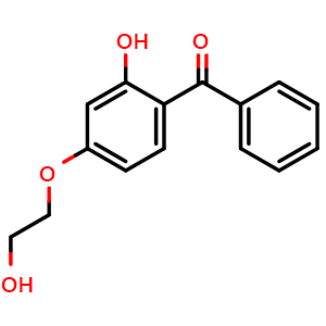Chemical structure of 2-Hydroxy-4-(2-hydroxyethoxy)benzophenone , CAS 16909-78-7, AChemBlock U110899