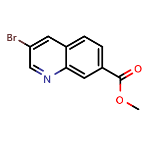Chemical structure of Methyl 3-bromoquinoline-7-carboxylate , CAS 1823943-51-6, AChemBlock U127319