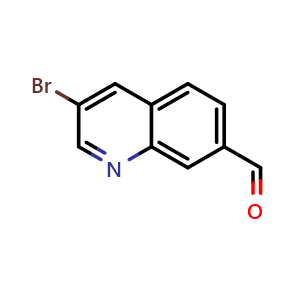 Chemical structure of 3-Bromoquinoline-7-carbaldehyde , CAS 1259224-17-3, AChemBlock U127320