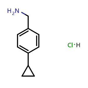 Chemical structure of (4-cyclopropylphenyl)methanamine hydrochloride , CAS 118184-65-9, AChemBlock U127324
